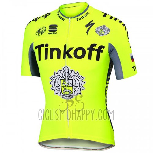 Tinkoff Cycling Jersey Bib Short 2016 Short Sleeve Yellow